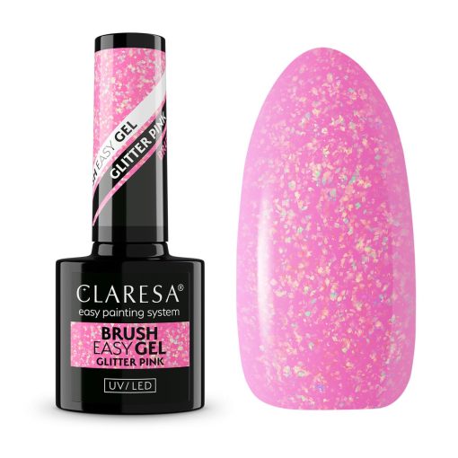 Claresa BRUSH EASY GEL (Gel in a Bottle) GLITTER PINK 5g (Limited Edition)