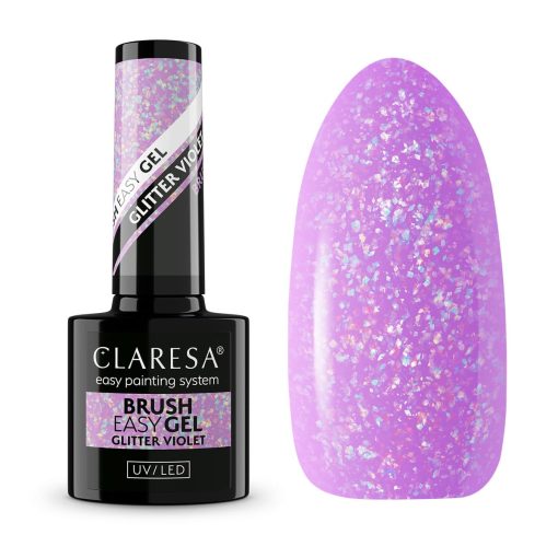 Claresa BRUSH EASY GEL (Gel in a Bottle) GLITTER VIOLET 5g (Limited Edition)