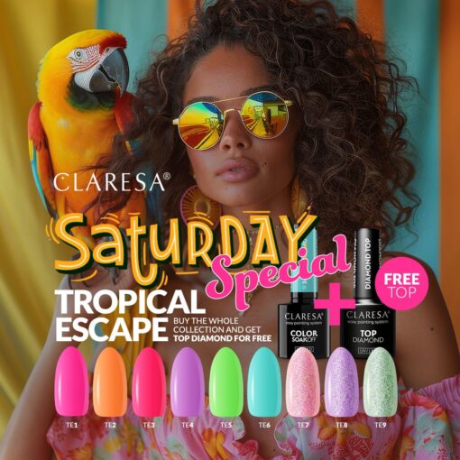 Claresa TROPICAL ESCAPE Limited Collection 9 x 5 g + FREE Top