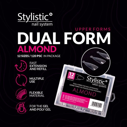Claresa DUAL FORMS for Nail Extensions ALMOND 120 pcs