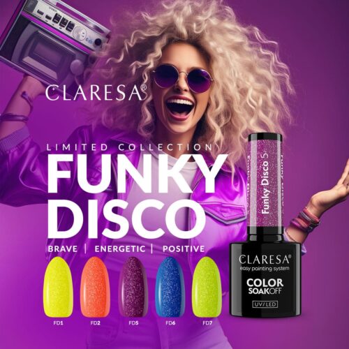 Claresa FUNKY DISCO Gel Nail Polish Collection 5 x 5 g