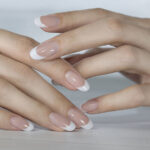 Claresa French Manicure – elegant natural nails with nude and white gel polish