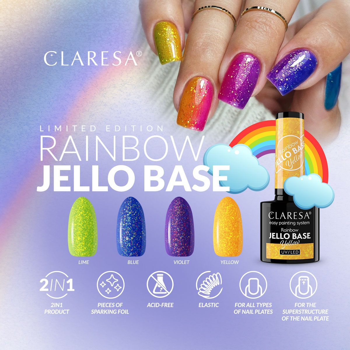 Claresa Rainbow Jello Base Colletion 4 x 5g