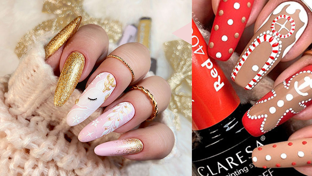 Holiday Nail Trends – Glitter, Red, and Gold Perfection