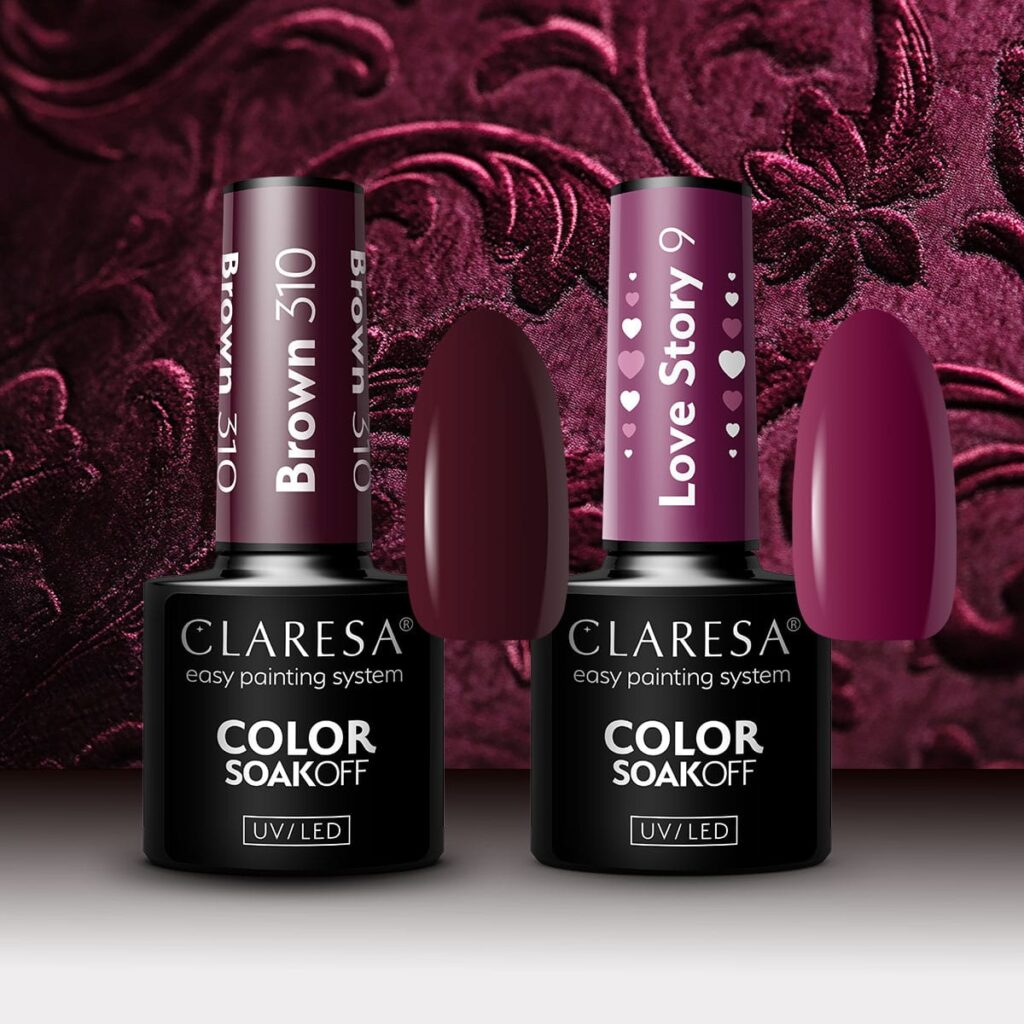 CLARESA VELVET BURGUNDY Gel Nail Polish Set CLARESA The Biggest GEL CLARESA VELVET BURGUNDY Gel Nail Polish Set CLARESA The Biggest GEL