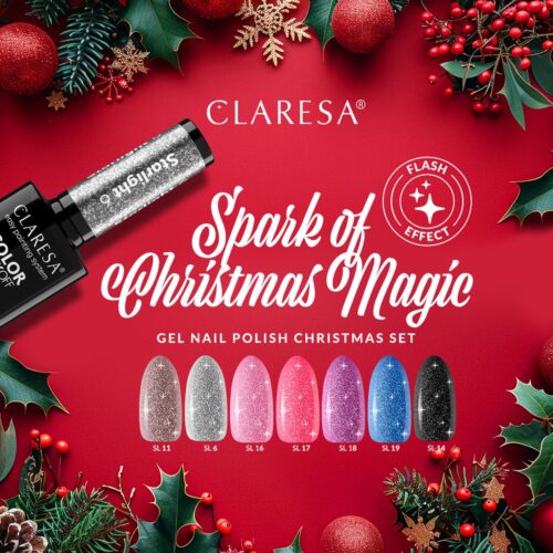 Claresa A SPARK OF CHRISTMAS MAGIC Gel Nail Polish Set 7 x 5 g (Flash Effect)