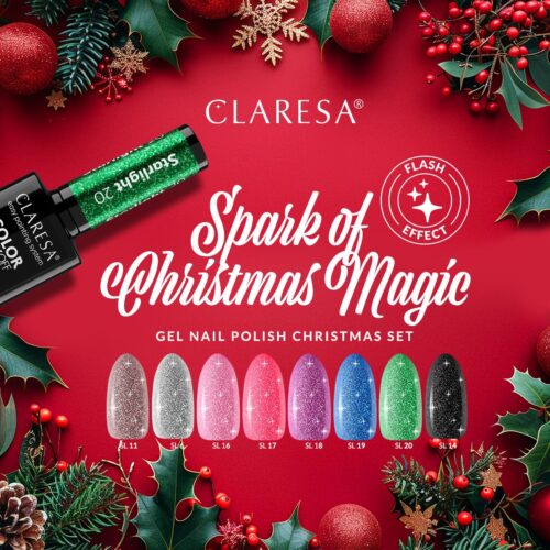 Claresa A SPARK OF CHRISTMAS MAGIC Gel Nail Polish Set 8 x 5 g (Flash Effect)