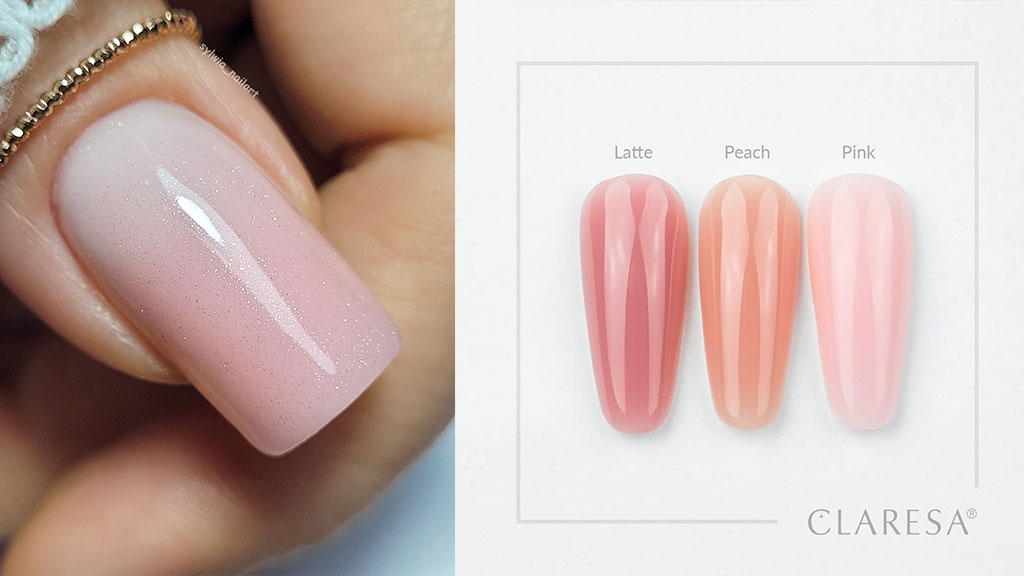 Claresa Polygel shades in natural and nude colours for nail styling