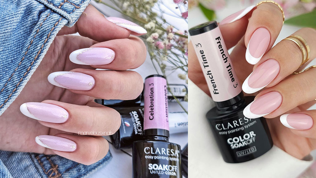 Classic wedding nails with gel nail polishes