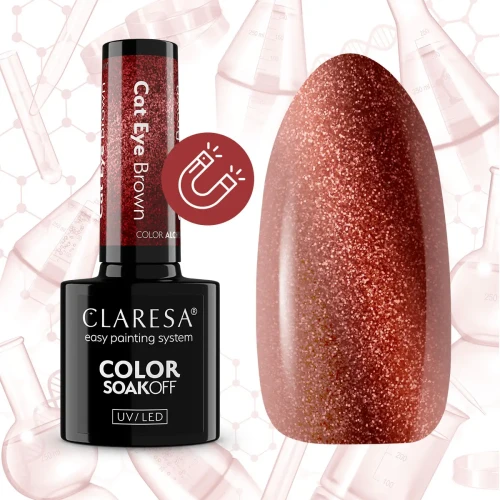 Claresa Color Alchemy CAT EYE BROWN Gel Nail Polish 5 g