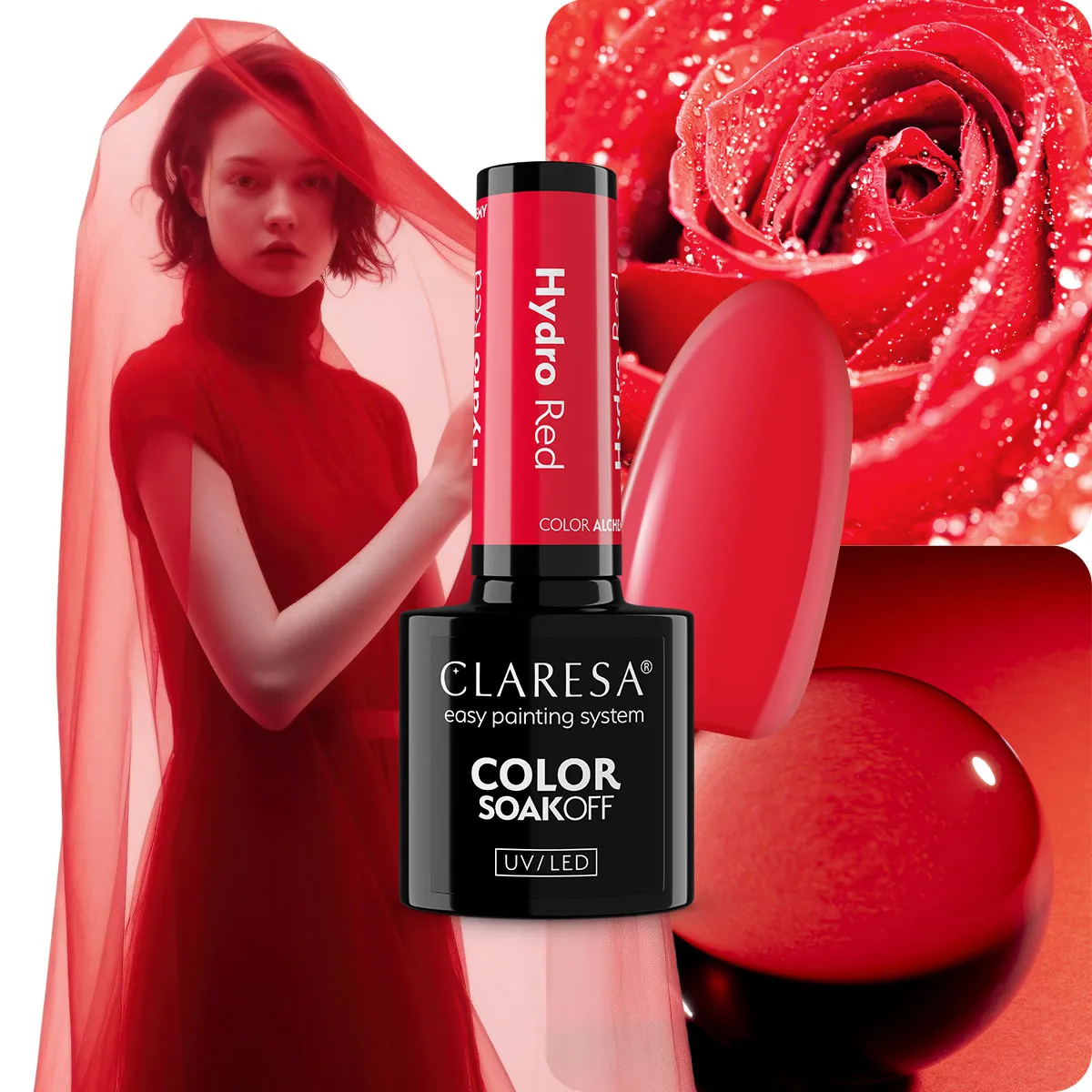 Claresa Color Alchemy HYDRO RED Gel Nail Polish 5 g - Image 2