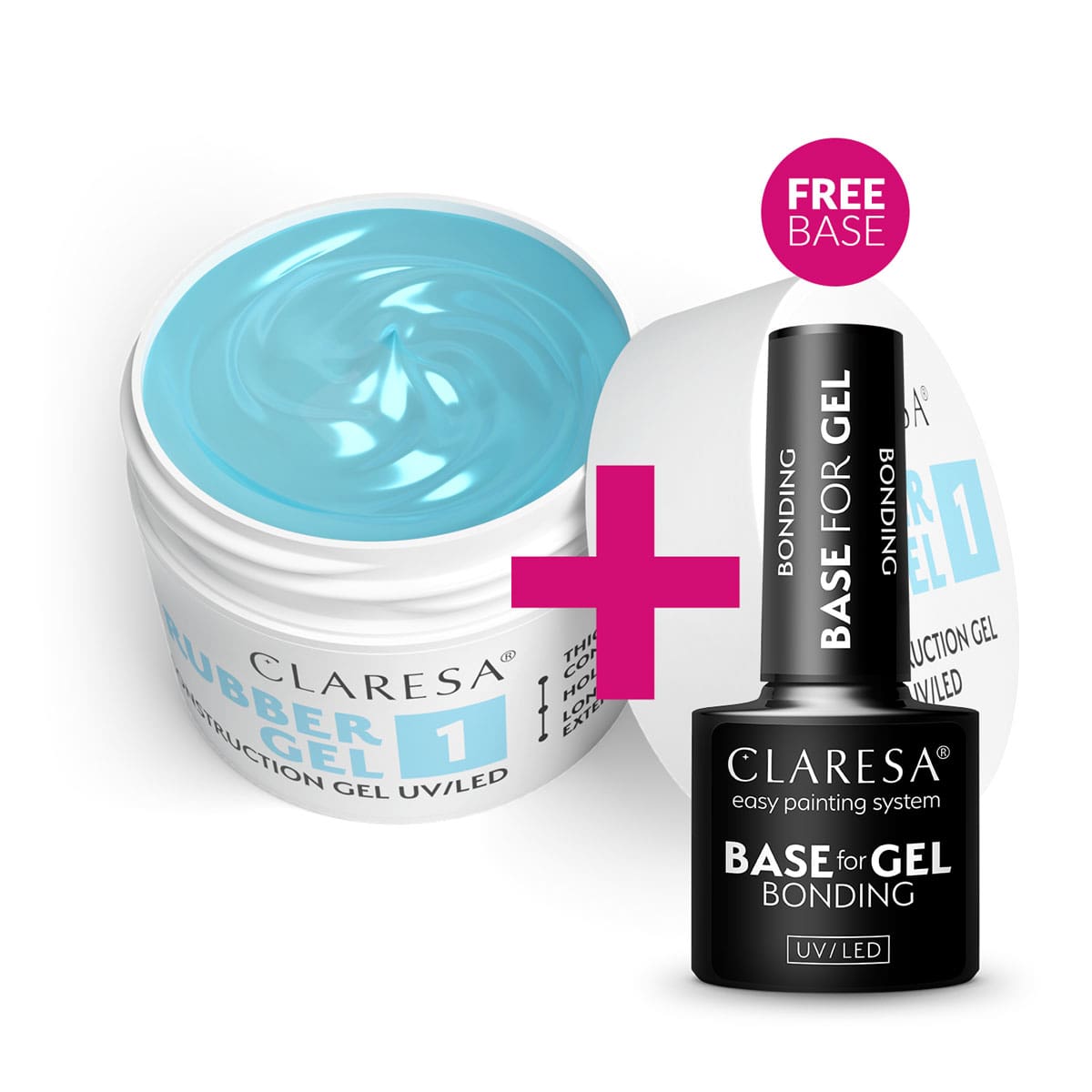 Claresa RUBBER GEL #01 45g + FREE Bonding Base for Gel