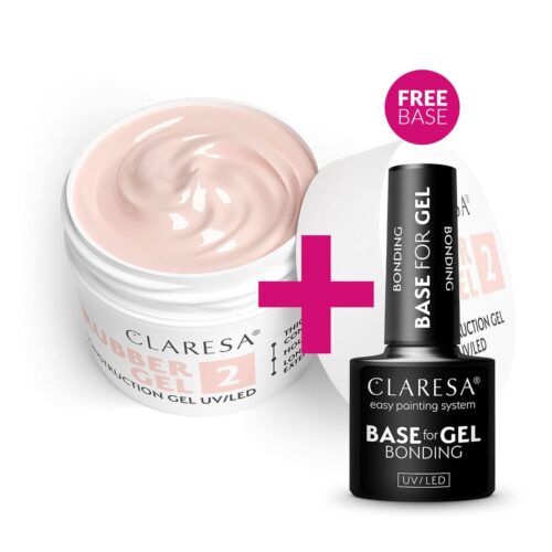 Claresa RUBBER GEL #02 45g + FREE Bonding Base for Gel