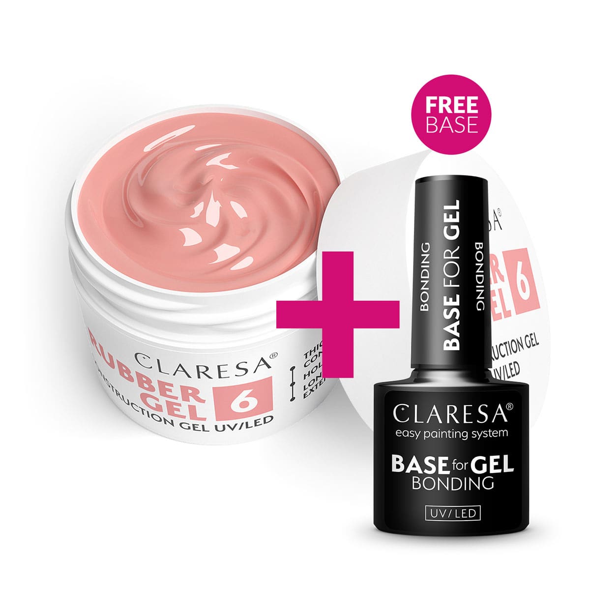 Claresa RUBBER GEL #06 45g + FREE Bonding Base for Gel
