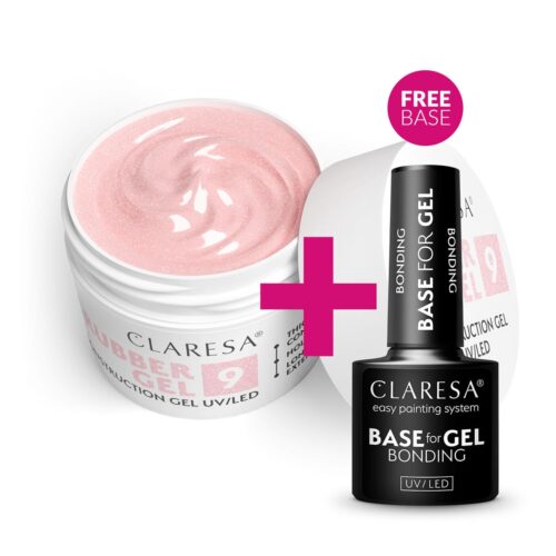 Claresa RUBBER GEL #09 45g + FREE Bonding Base for Gel