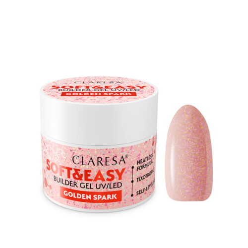Claresa SOFT&EASY Builder Gel GOLDEN SPARK 45g (Limited Edition)