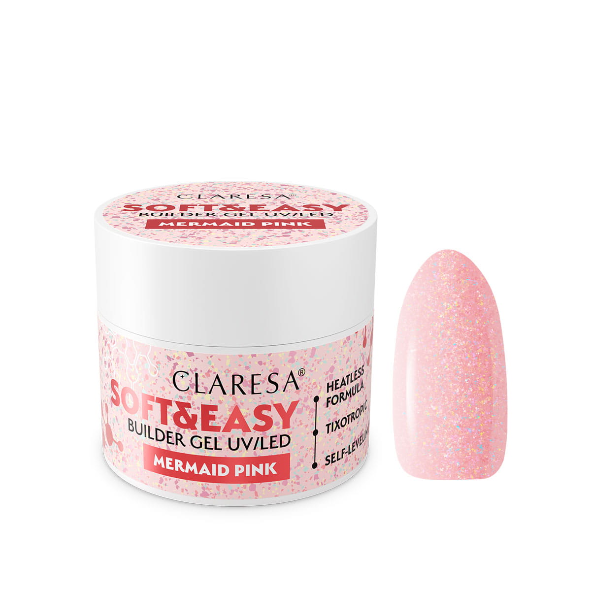 Claresa SOFT&EASY Builder Gel MERMAID PINK 45g (Limited Edition)