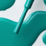 Gel nail polish manicure with glossy long-lasting finish cured under LED lamp