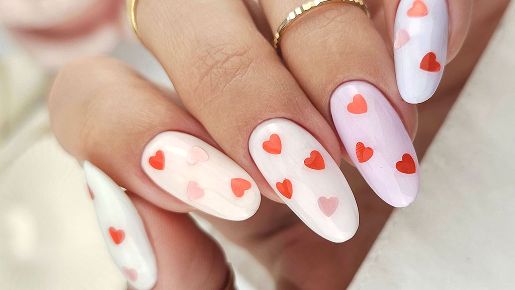 Nail art ideas with stylish manicure designs including pink, nude, red and seasonal nail trends