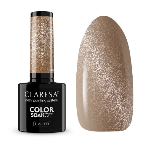 Claresa NUDE GLOW "Cat Eye - Light Brown" Gel Nail Polish (5g)