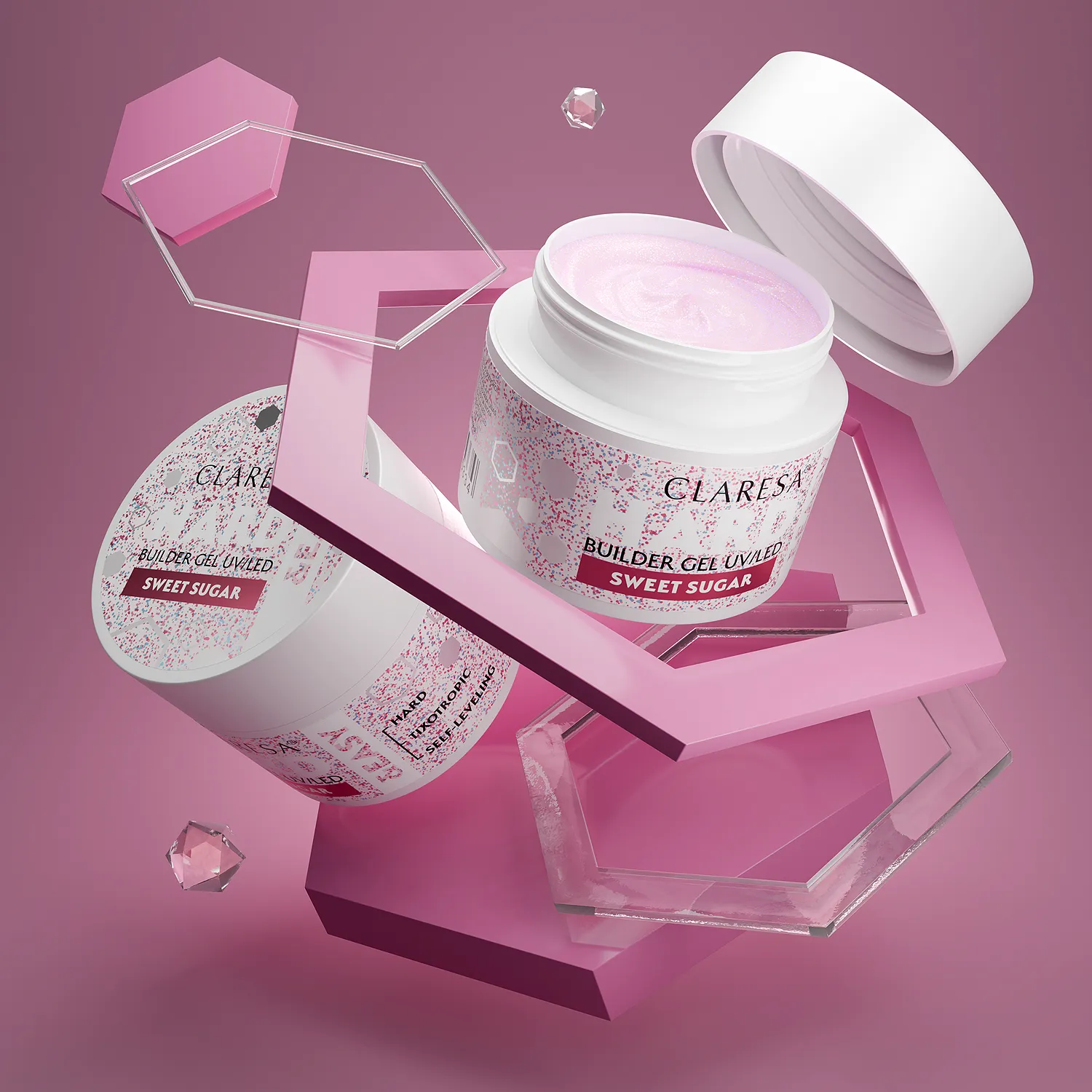 Claresa HARD&EASY Builder Gel SWEET SUGAR 45g - Image 3