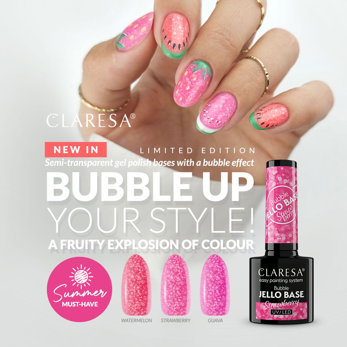 Claresa Bubble Jello Base A Fruity Explosion of Colour (3 x 5g) - Image 6