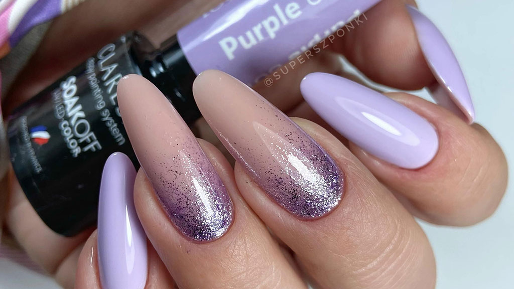 Pastel lilac gel nails inspired by spring nail trends