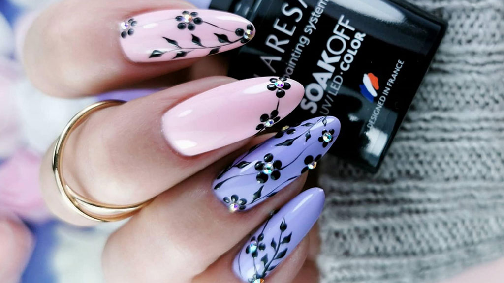 Glossy Claresa purple gel nails with a smooth salon-quality finish