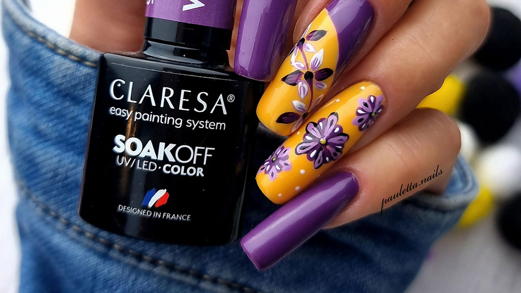 Deep purple gel manicure with high-shine finish