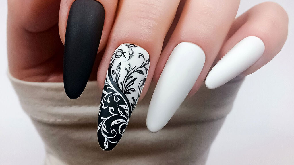 Stylish white nail design with a modern finish.