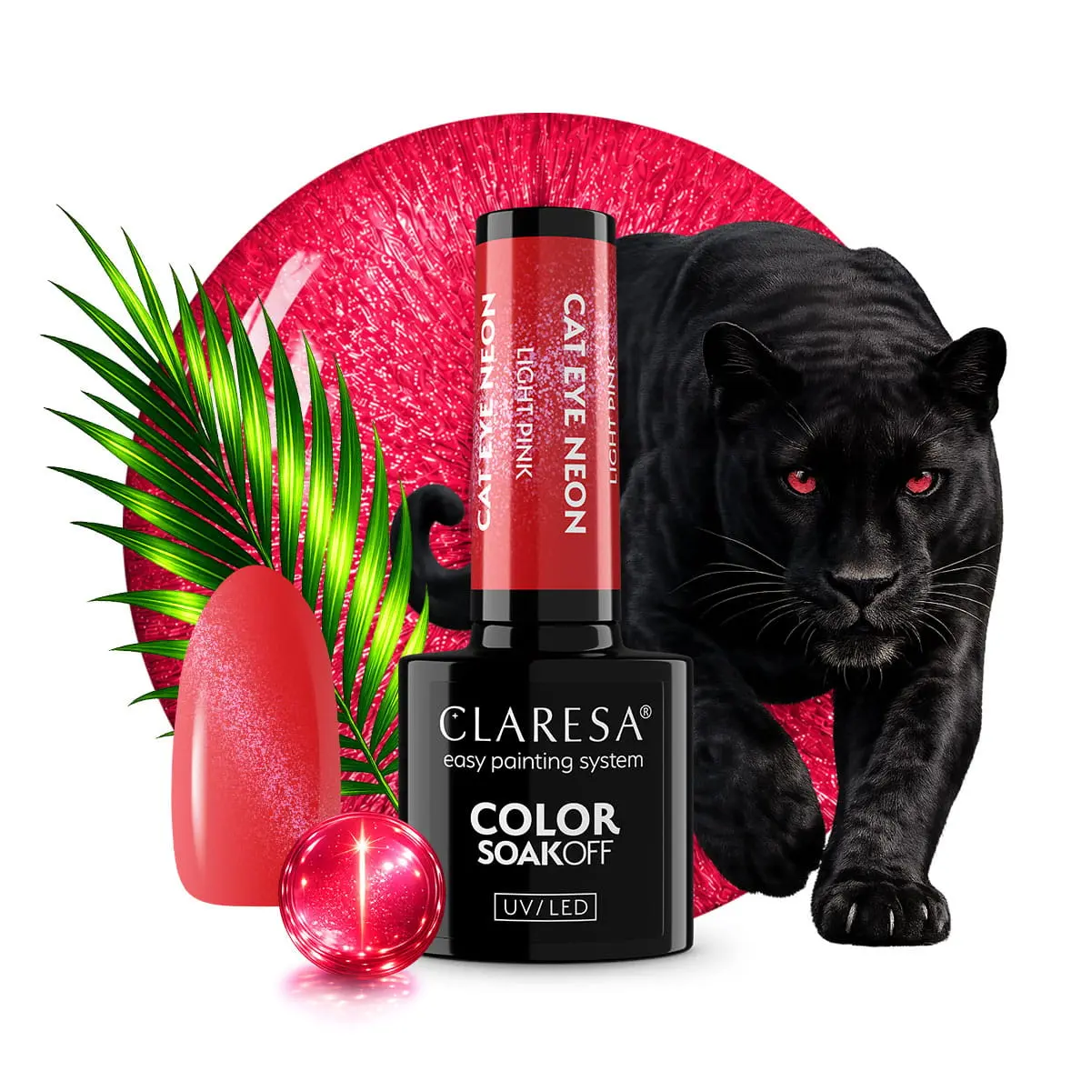 'Claresa CAT EYE NEON "LIGHT PINK" Gel Nail Polish (5g)' - Image 2