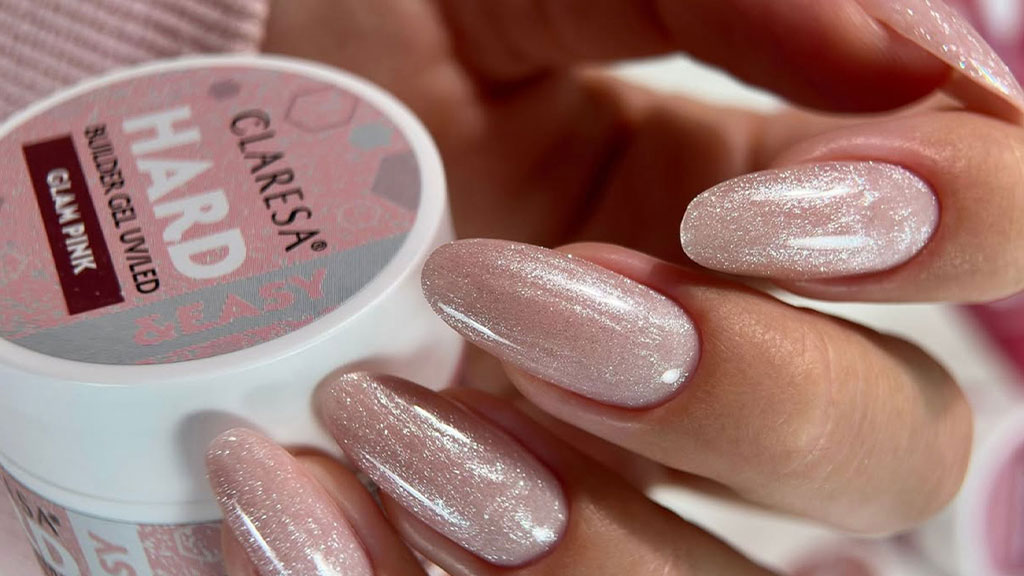 Hard gel manicure on natural nails