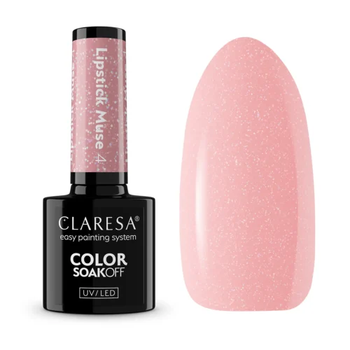 Claresa LIPSTICK MUSE 04 "Glitter Dusty Rose" Gel Nail Polish (5g)