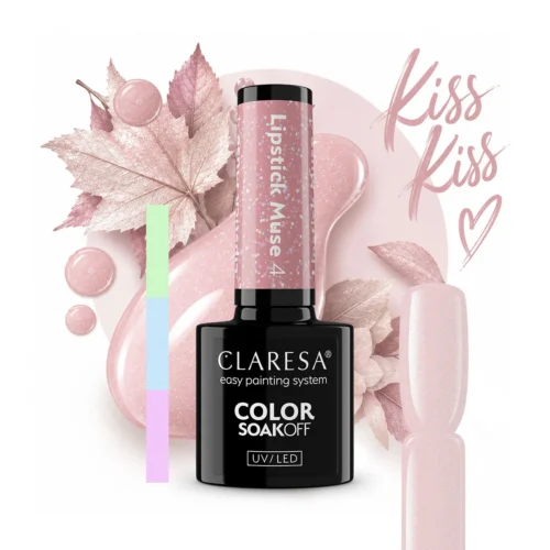 Claresa LIPSTICK MUSE 04 "Glitter Dusty Rose" Gel Nail Polish (5g) - Image 3