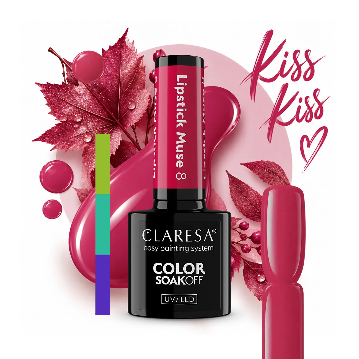 Claresa LIPSTICK MUSE 08 "Raspberry Pink" Gel Nail Polish (5g) - Image 4