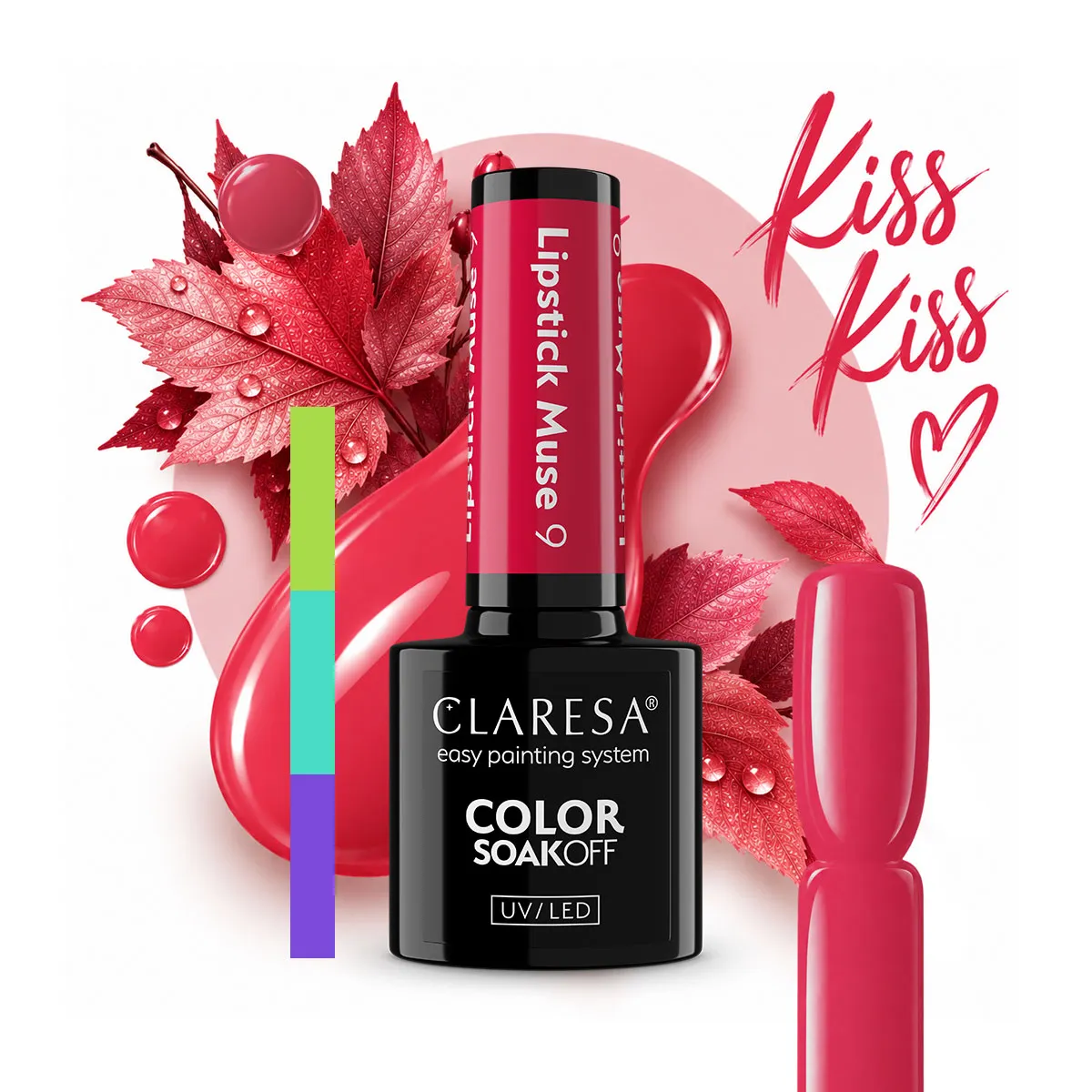 Claresa LIPSTICK MUSE 09 "Raspberry Fuchsia" Gel Nail Polish (5g) - Image 4