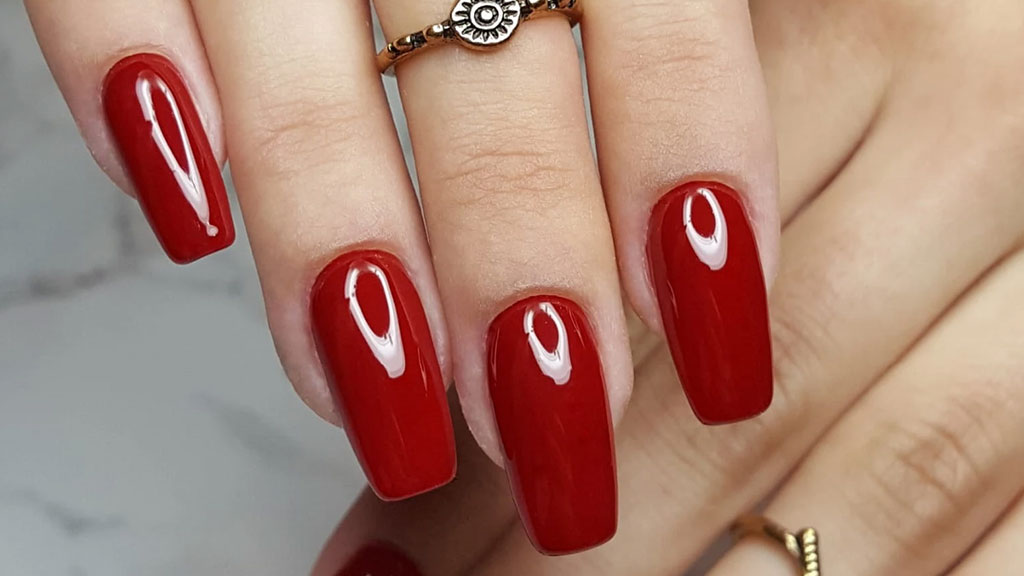 Claresa red gel nail polish for a classic glossy red manicure