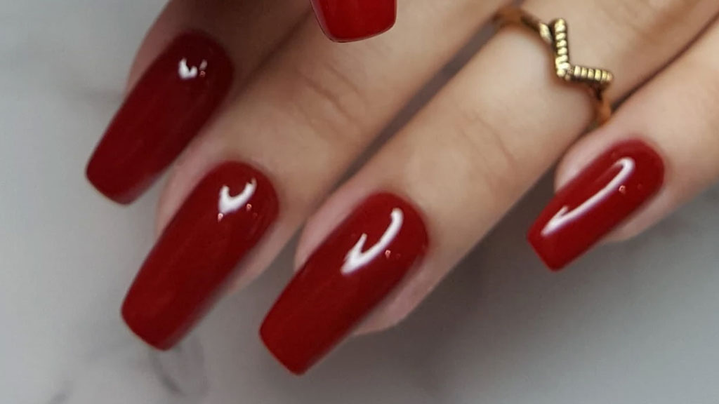 Claresa red gel nail polish for a classic glossy red manicure
